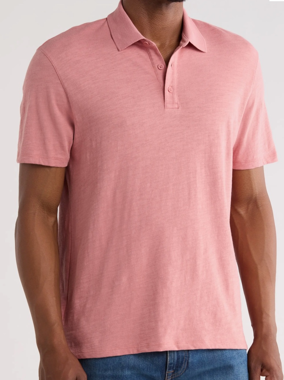 VINCE 100% Cotton Short Sleeve Slub Polo
